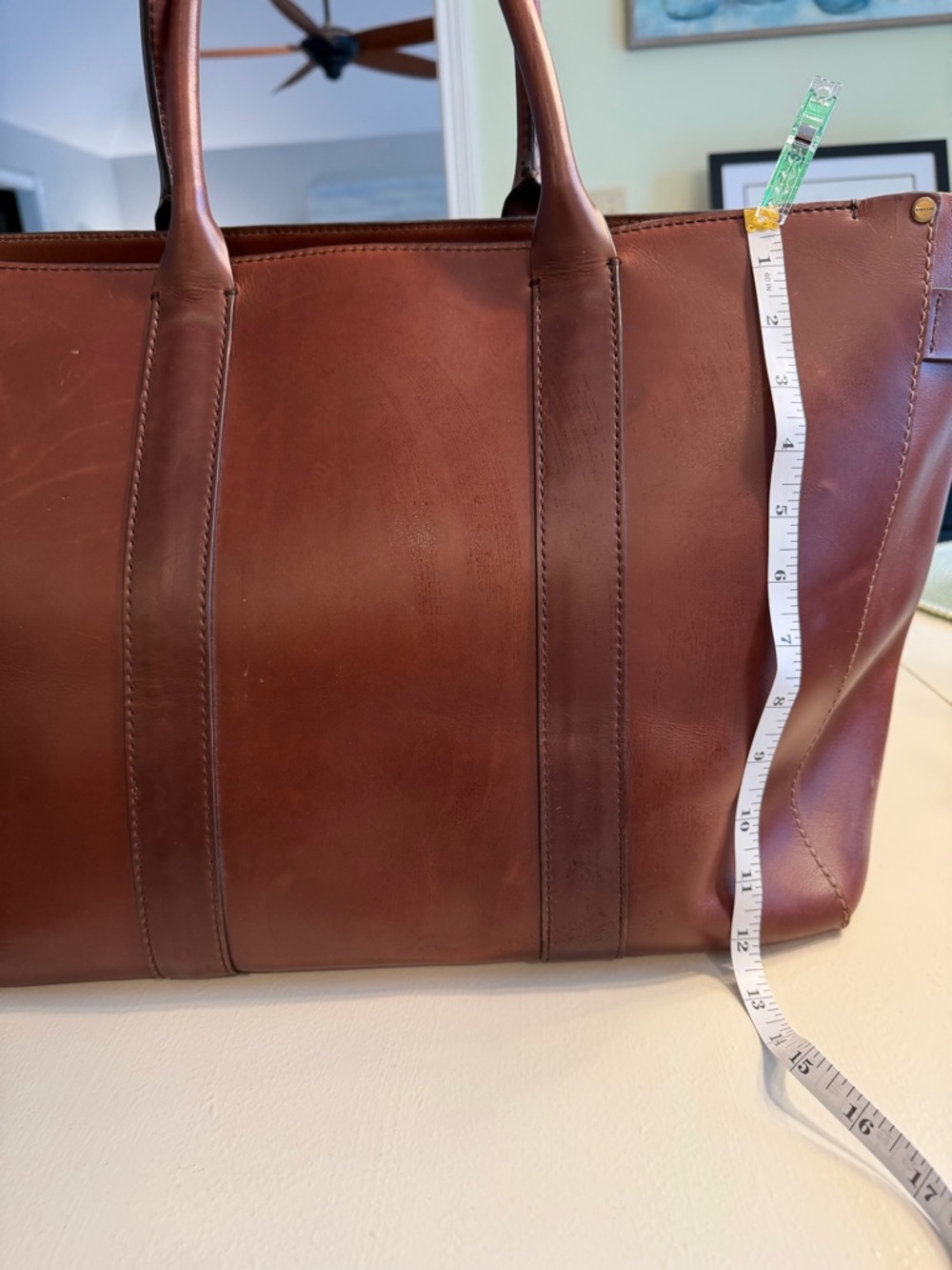 Coach Leather Tote Bag – Saddle Brown / Vintage Style - Picture 3 of 4